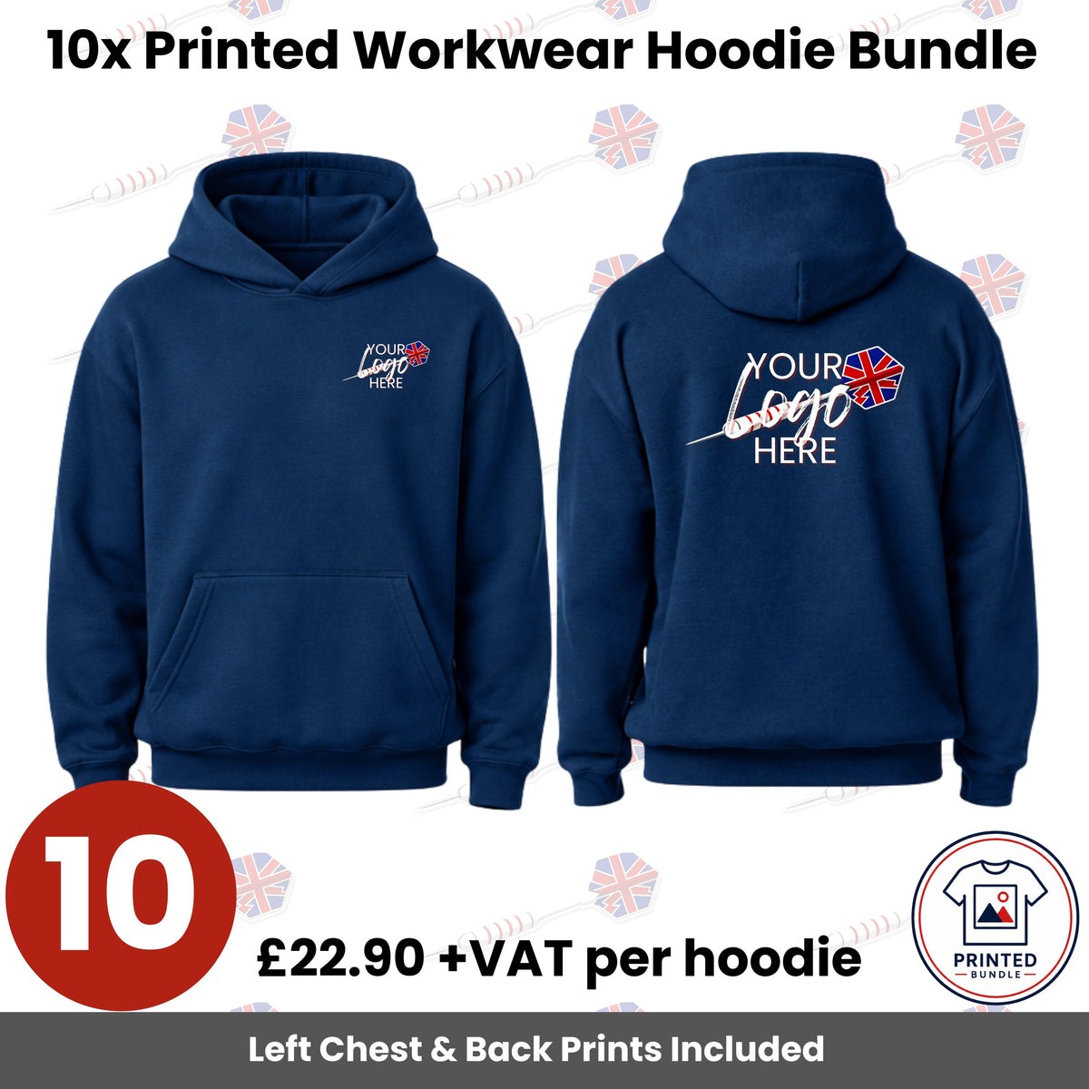 10 Printed Work Hoodies